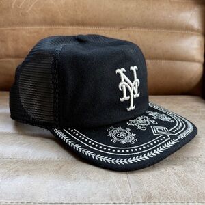 BRAND NEW Kith x '47 New York Mets Franchise LS Trucker Hat, Black, XL 7-1/2